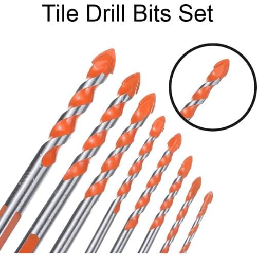 8Pcs 3mm-12mm Electric Drill Bits Tool Diamond Drill Concrete Ceramic Tile Metal Drilling Bits DIY Wall Hole Saw Drill Bit