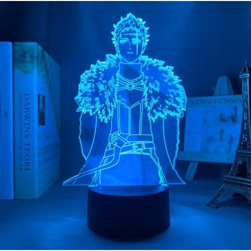 Led Night Light Lamp Anime Black Clover Zenon for Bedroom Decorative Nightlight Birthday Gift Room 3d Table Light Manga