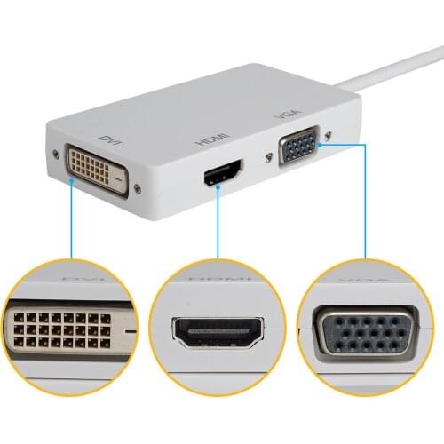 Thunderbolt Mini Display Port to HDMI DVI VGA Converter For Mac Surface MD13A-w