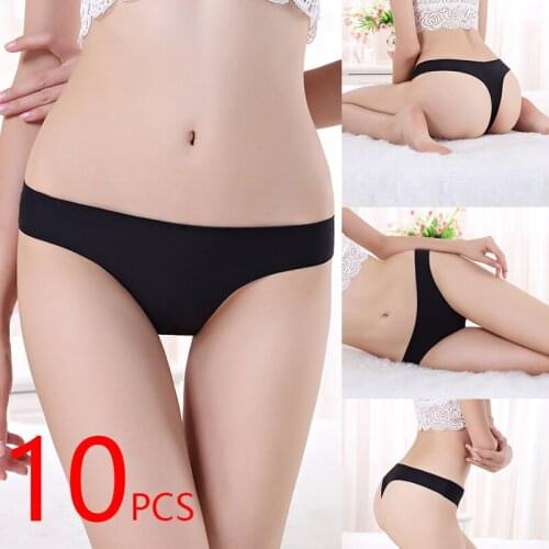 Panties Woman Underwear Sexy Seamless Sports Female T-back G-string Thongs For Woman Underwear Ice Silk Seamless Female Panties
