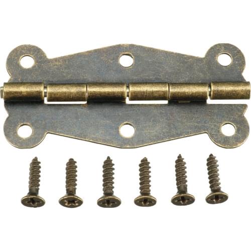 Uxcell 10pc 2" Antique Bronze Hinges Butterfly Door Hinge Cabinet Hinge Furniture Accessory Vintage Jewelry Wooden Box Hinge