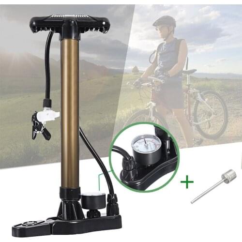 Bicycle Basketball Football Air Pump Inflator Manometer with Pressure Gauge