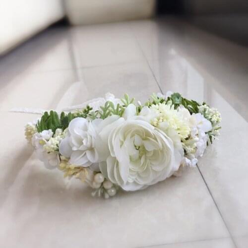Spring Flower Ivory Bridal Wedding Floral Hairpiece Crown