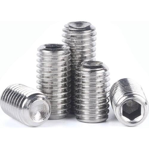 304 Stainless Steel Inner Hex Set Screws with Concave end Flat Top Hexagon Socket Tightening Screw M1.6 M2 M2.5 M3 M4