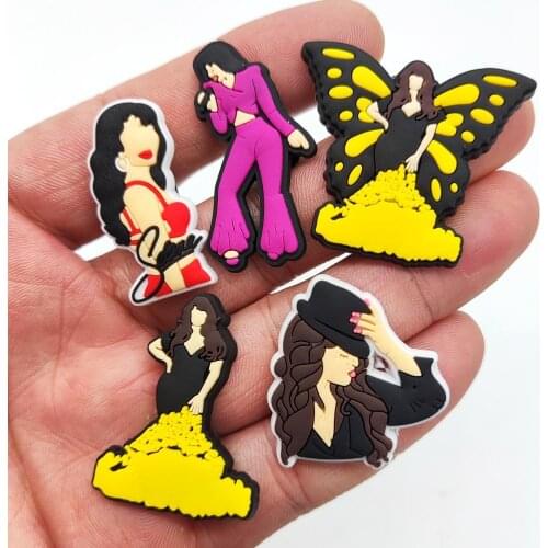 1PCS New Pvc Shoes Accessories Female Singer Charm Jibz Bracelet Pendant Childrens Party Gift Fashion