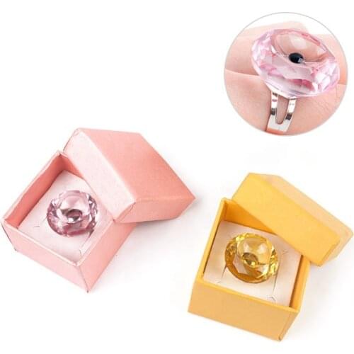 1pc Adjustable Eyelash Grafting Glue Ring Holder Crystal Finger Ring Eyelash Extension Pallet Stand Adhesive Tray Makeup Tools