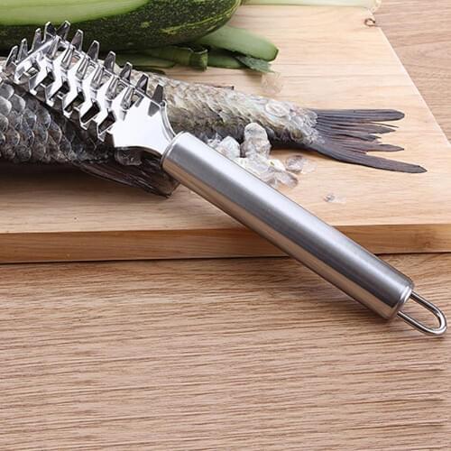 1Pc Stainless Steel Fish Skin Cleaner Scale Scraper Peeler Cleaning Kitchen Tools Scale Gadgets Remover Brush Seafood I4N9