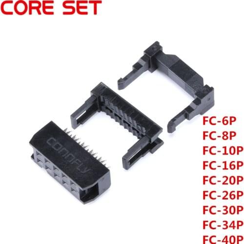 10set FC-6P FC-8P FC-10P FC-14P FC-16P To FC-40P IDC Socket 2x5 Pin Dual Row Pitch 2.54mm IDC Connector 10-pin cable socket