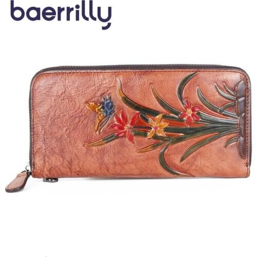 2019 Women Wallets Genuine Leather Coin Purse Zipper Women Wallets With Phone Case Womens Wallets And Purses Carteira Feminina