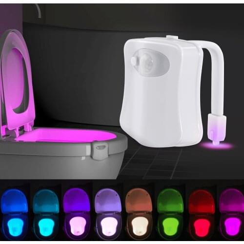 2020 NEW LED Intelligent PIR Motion Sensor Toilet Seat Night Light 8 Color Waterproof Toilet LED Lighting Lamp WC Toilet Lamp
