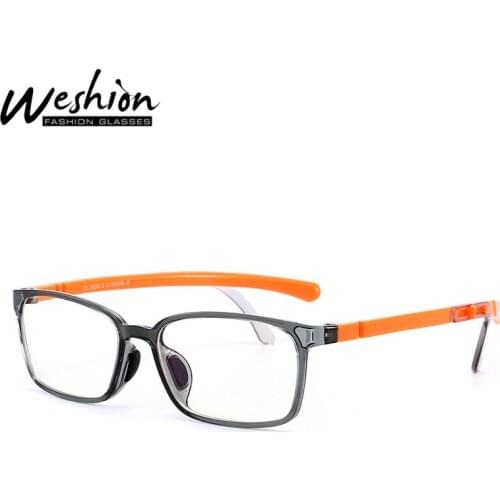2021 Teens Anti Blue Light Glasses Boys Girls Silicone TR90 Adjustable Arm Rectangle Anti Reflective Cellphone Glasses UV400