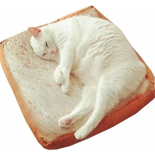 40x40cm Toast Bread Pet Soft Pillow Cat Soft Pillow Dog Pet Supplies Bed Mat Soft Cushion Plush Seat Cute Bed Accessories