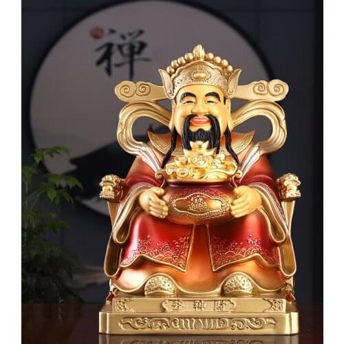 Asia GOOD high grade gilding copper God of wealth Mammon CAI SHEN YE Buddha statue HOME Company shop bring in treasure money