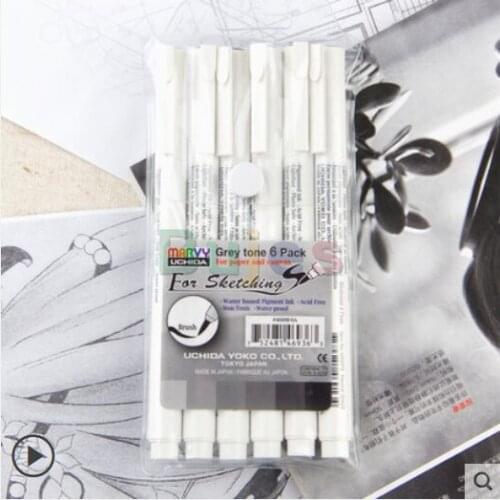 Original Japan MARVY 6/8 pcs Soft head drawing needle pen sketch pen hand drawn animation 4600 color needle pen art supplies