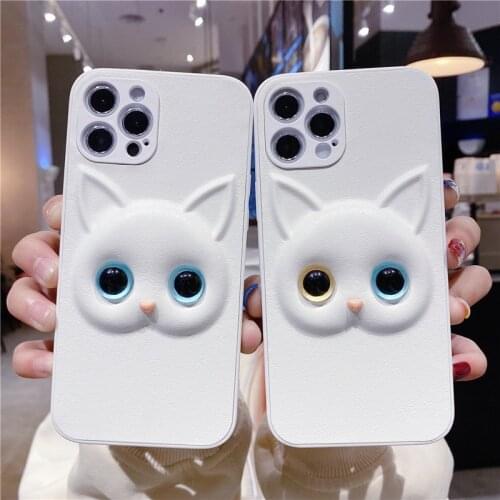 Iphone XR Cat Ears Phone Case Leather For iPhone 12 Pro Max Cases 11 PRO X XS MAX 6 6S 7 8 Plus SE Shockproof Couples Back Cover