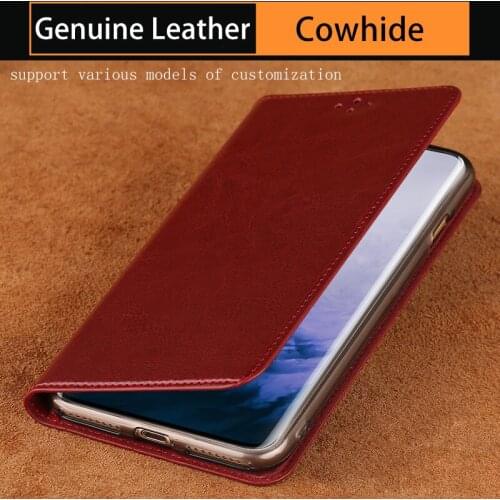Genuine leather Phone Case For Oneplus 8 Pro 7 pro 7 6 6T 5 5t 7T Pro for One plus 7T 7 Pro case Cowhide Oil wax skin Cover