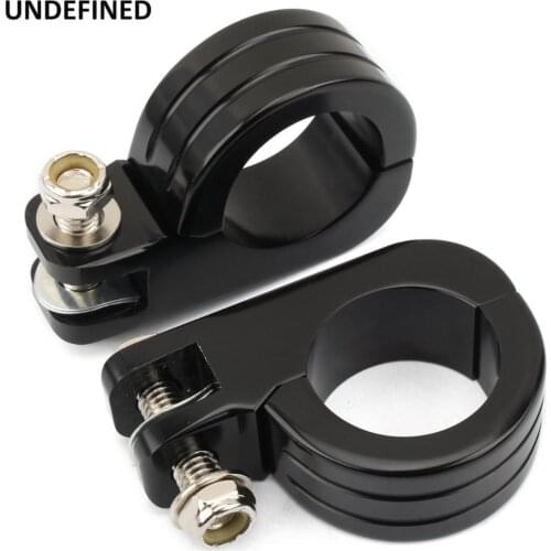 Black Motorcycle Foot Pegs Mount Clamp Engine Guard Highway Crash Bars Kit 38mm For Harley Honda Yamaha Victory Custom Universal