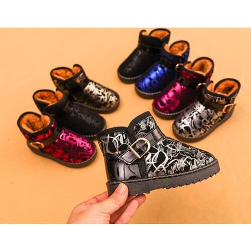 Childrens Snow Boots Waterproof Short Tube Cotton Shoes Fashionable Antiskid Thermal Boots Baby Girl Shoes Kids Boots