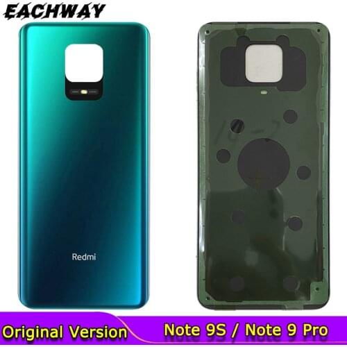 For Xiaomi Redmi Note 9S Battery Cover Back Glass Panel Rear Housing Case Note 9 Pro For Redmi Note 9S Back Battery Cover Door
