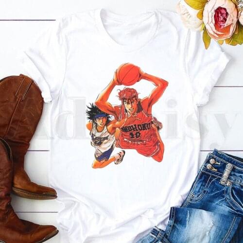 SLAM DUNK Fashion Japanese Harajuku Anime Short Sleeve Female Tops Tees Harajuku VintageT Shirts Womens T-shirt