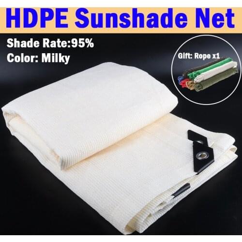 Custom-tailor Milky Sun Shade Net Anti-UV HDPE Outdoor Awning Swimming Pool Sunblock Shade Cloth Thicken Balcony Privacy Netting