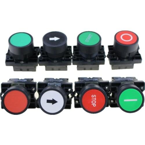 Self reset button switch 22mm start stop button with the arrow symbol XB2 flat touch switch button
