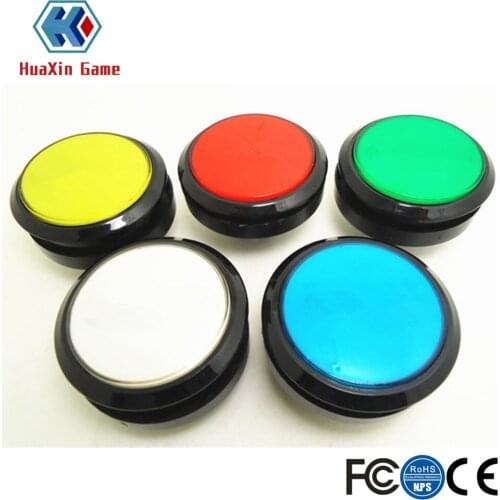 5 pcs of 60mm lighted button Illuminated flat round Push Button with microswitch for arcade game machine backetball game machine