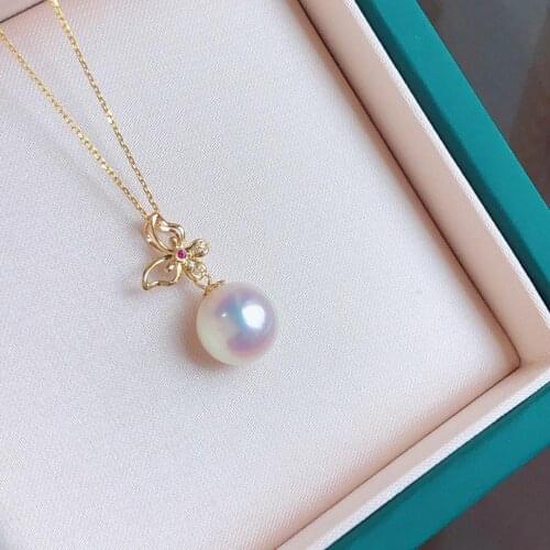 MADALENA SARARA 10-11mm Freshwater Pearl Necklace Natural White Pearl Pendant Pearl Necklace 18K Gold Luxury Women Jewelry
