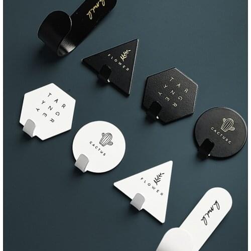 Nordic Metal Door Hook Coat Clothes Hanger Key Hat Storage Holder Self-adhesive Sundries Rack Kitchen Organizer Tool Home Decor