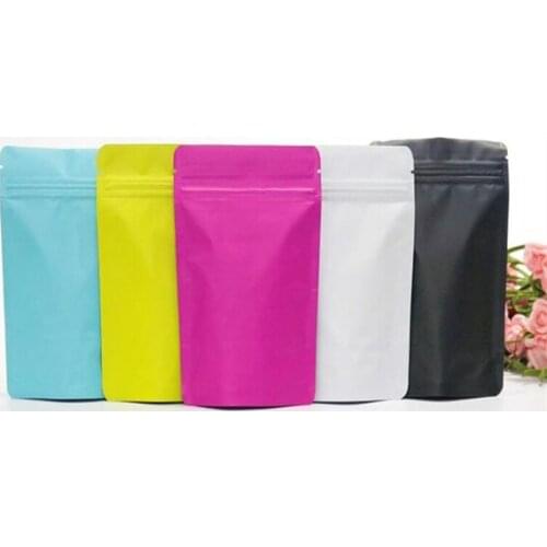 Multicolor Matte Stand Up Pure Aluminum Foil Packaging Bag Self Seal Mylar Self Seal Packing Pouch for Tea Food