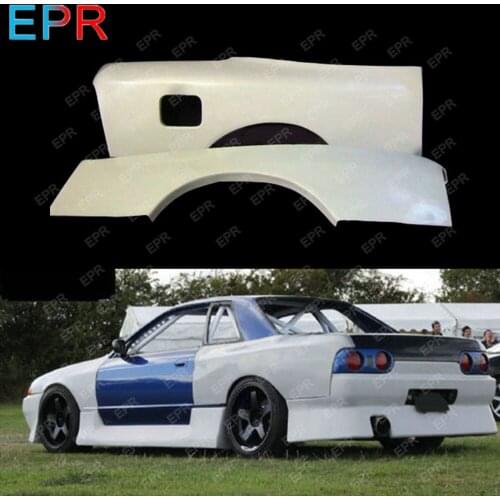 OE style FRP Fiber Black or Grey Unpainted For Nissan R32 Skyline 4-Door Rear Fender (4Pcs) Car accessories Exterior Body kits