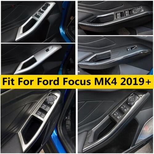For Ford Focus MK4 2019 - 2021 Car Armrest Window Lift Button Control Panel Decor Cover Trim ABS / Stainless Steel Accessories