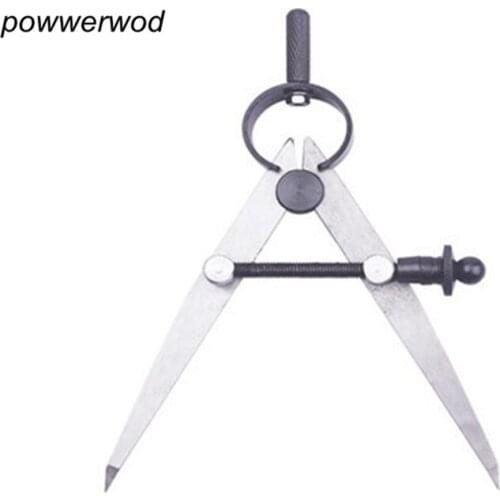 1Pc 150mm Adjustable Lockable Steel Divider Wing Leather Compass Spacing Gauge Drawing Wire Edge Holder Woodworking Tool
