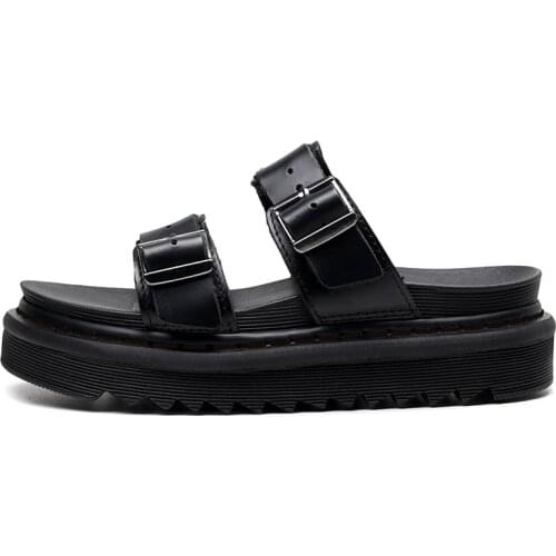 New Martens Sandals One-slip Womens Slippers Outdoor Beach Tide Fashion Couples Drag Women Sandals Outside Shoes Thick Bottom