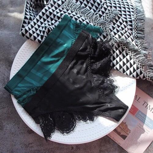 Embroidery Sexy Lace Women Panties Temptation High-waist Briefs Thong Transparent Lingerie Hollow out Underwear Female G String