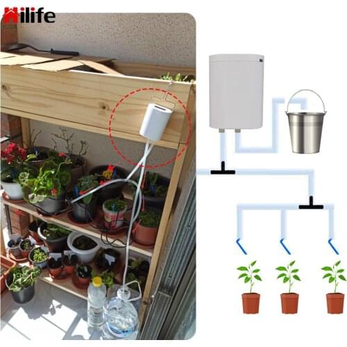 Indoor Plants Drip Irrigation Device Timer Watering System Kit Automatic Watering Pump Controller 8 Drip Heads Intelligent