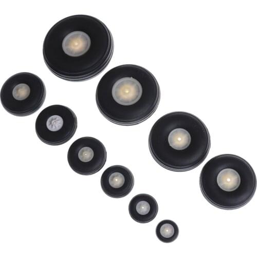 2pcs for RC Airplane Replacement Parts PU Plastic Hub Tail Wheel Rubber Black,white 1\" - 3.5\" Inch Landing Gear Tires Value 5