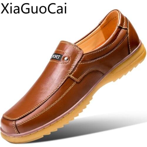Genuine Leather Cow Mens Casual Shoes Business 2020 Fashion Casual Mens Loafers Tendon Bottom Summer Male Flat Shoes