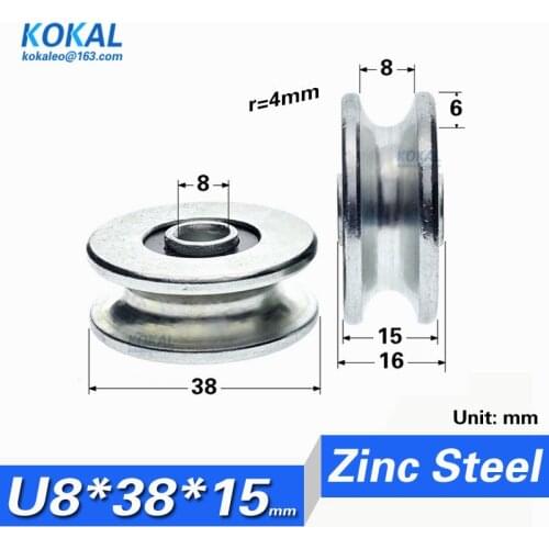 [U0838-15]10pcs/Lot U Deep Groove Ball Bearings Miniature Pulley Steel Transmission Eccentric Wheel bearing U608 8X38X15mm 0838