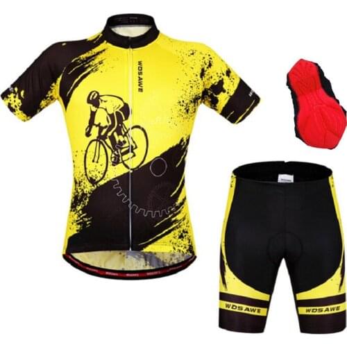 Mountain Biking Short Sleeve Suit Road Biking Short Sleeve Top Cycling Jersey Set Bike Jersey Set