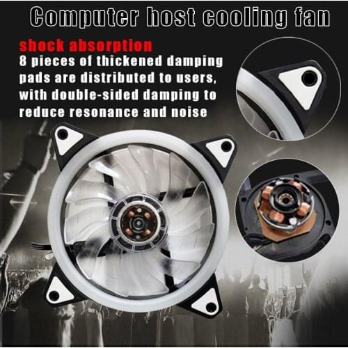 12cm Chassis Cooling Fan Double-sided Glowing Mute Chassis Fan For Desktop Computer Easy Operation Cooling Fan Desktop Dja88