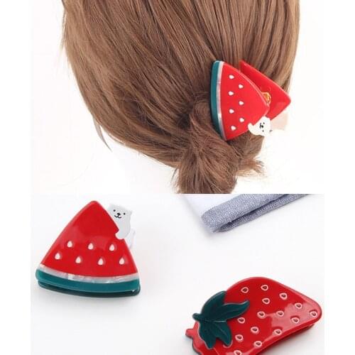 Cute fruit Strawberry bear hair claws hair clips hedwear hair accessories