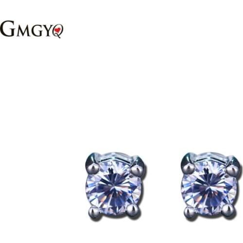 GMGYQ Korean Fashion Designer Jewelry Luxury Round Cubic Zirconia Small Earrings For Women Pendientes Mujer Moda 2018