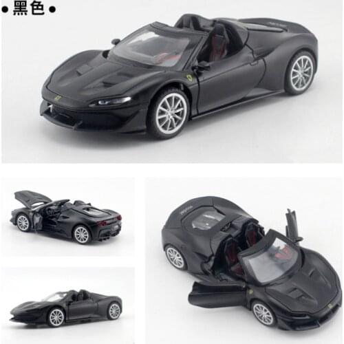 1: 32 Simulation Convertible Alloy Sports Car J50 Childrens Acousto-optic Return Force Toy Car Model Boy Gift Black