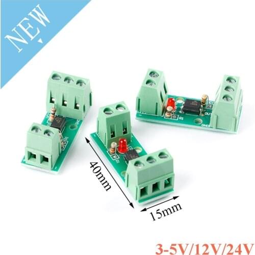 1 Channel Way Optocoupler Isolation Module PC817 EL817 3V-5V 12V 24V Photoelectric Isolator Rail Holder PLC Drive Motor Board