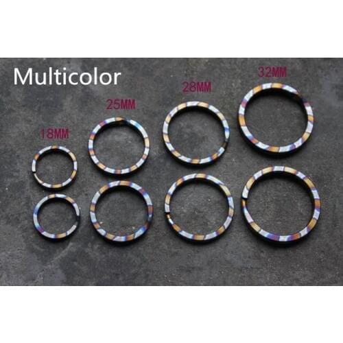 1PC Multicolor Flame Pattern Titanium Alloy Ultralight Key Ring Keychain DIY Accessories Key Chain Clip EDC Pocket Multi Tools