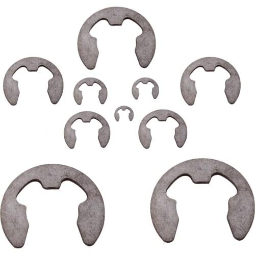 120pcs Assorted E-Clip & Retaining Ring Kit Black Circlip Set 1.5mm to 10mm Pratical For Hardness Accessories