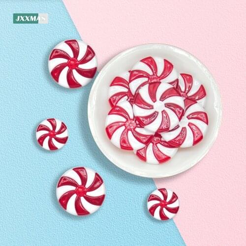 24PCS Fun Fake Candy Pendant Hanging Christmas Tree Decoration Fun Plastic Lollipop Doll Mold DIY Wedding Box Children Home Toy