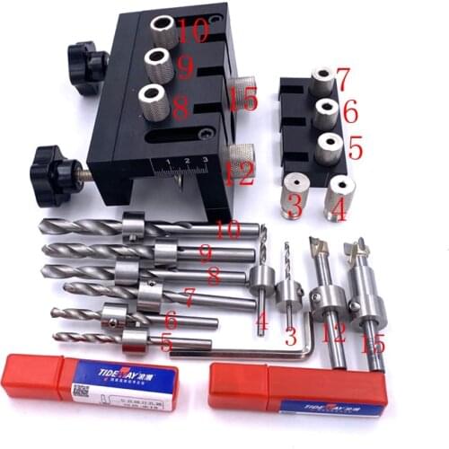 3 IN 1 Dowelling Jig Round Dowel Connector Woodworking Joinery Puncher Locator Self-centering Fixture Furniture Puncher DIY Tool