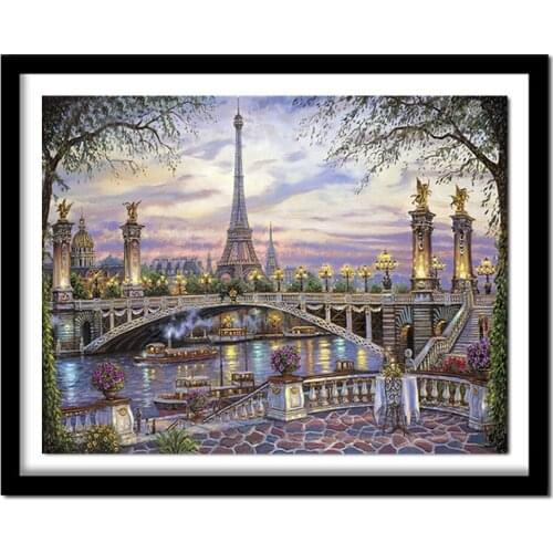 5D DIY diamond Embroidery landscape "Paris Lron Tower"Diamond Painting Cross Stitch Full Square Drill Rhinestone Decoration